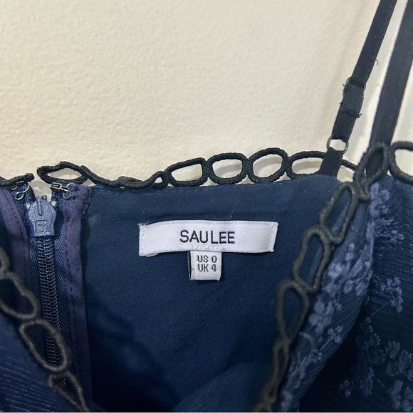 Sau Lee Layla Eyelet Prom Evening Dress in Navy sz 0 - Picture 4 of 5